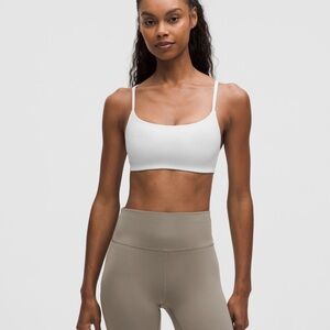 Lululemon White Wunder Train Strappy Racer Bra